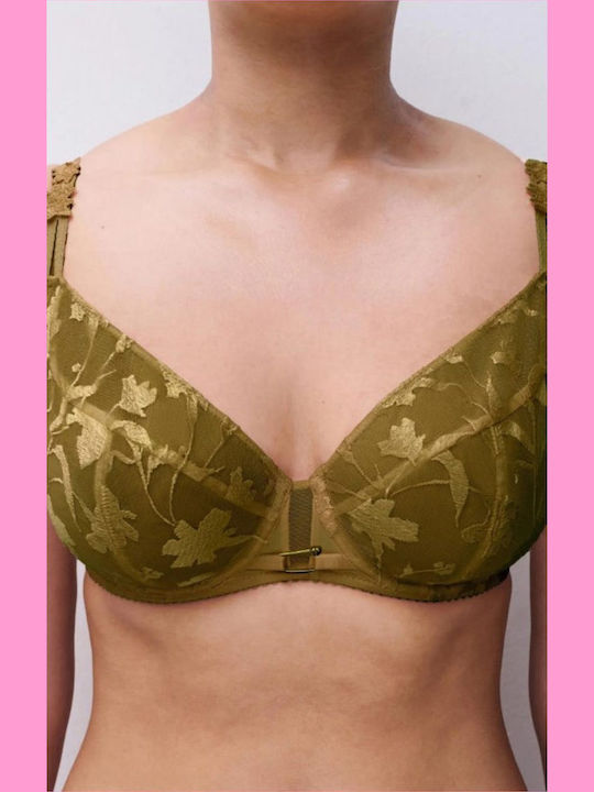 Green Bra Without Padding With Underwire
