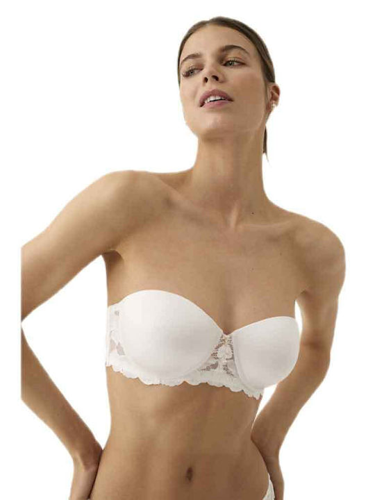 Balconette Weißer Büstenhalter Push Up mit Bügel