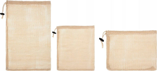 Secret de Gourmet Stoff Aufbewahrungshülle für Taschen in Beige Farbe 3Stück