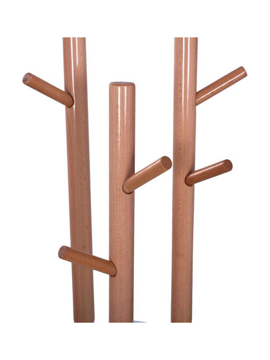 Freebox Metallic Coat Rack White/ Brown Triple with 9 Positions 37x37x173cm