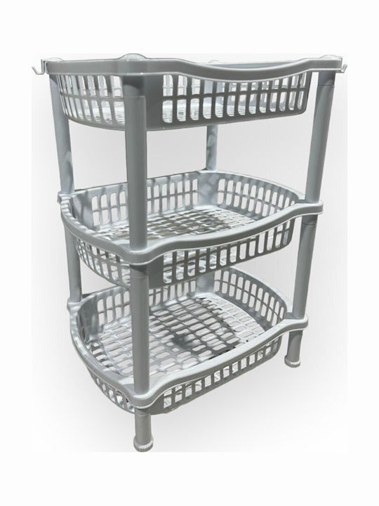Sidirela Plastic Kitchen Rack 3 Tiers Beige 41x30x54cm