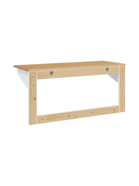vidaXL Κρεμάστρα Τοίχου Ξύλινη 4 Θέσεων Λευκή 90x35cm