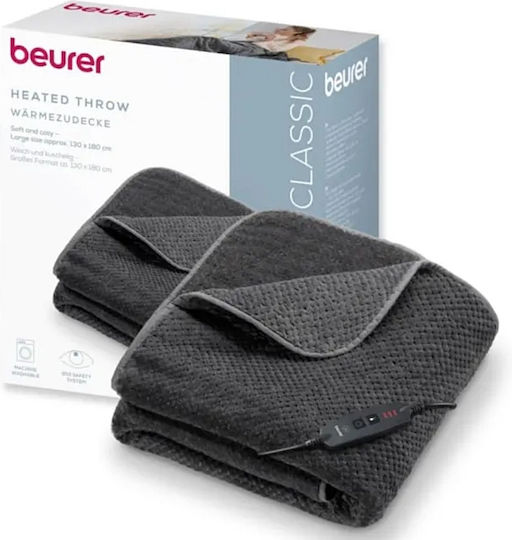 Beurer Waschbare Graue Elektrische Decke 130x180cm