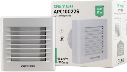Geyer Wall-mounted Ventilator Bathroom 100mm White