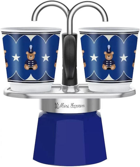 Bialetti Set Mini Express Stovetop Espresso Pot for Blue