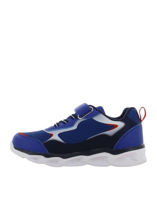 Kids Sneakers Anatomic with Hoop & Loop Closure & Lights Blue