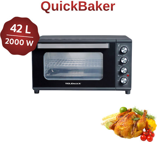 Telemax To-34v Ηλεκτρικό Φουρνάκι 42lt Χωρίς Εστίες
