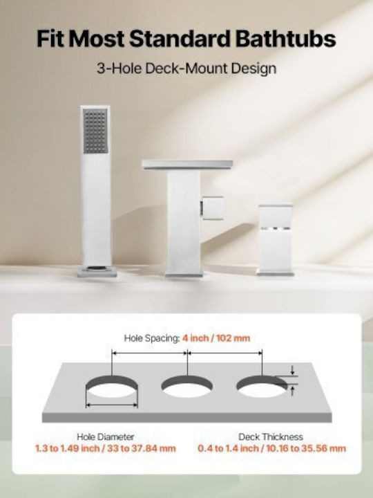 Vevor Mixing Bathtub Shower Faucet Gray
