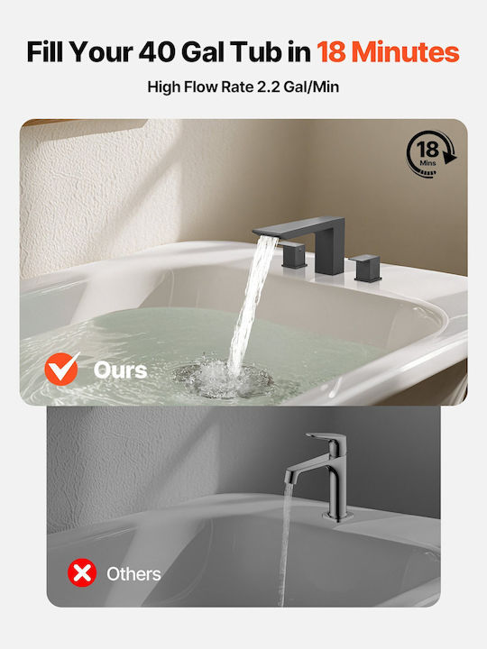 Vevor Mixing Bathtub Shower Faucet Black