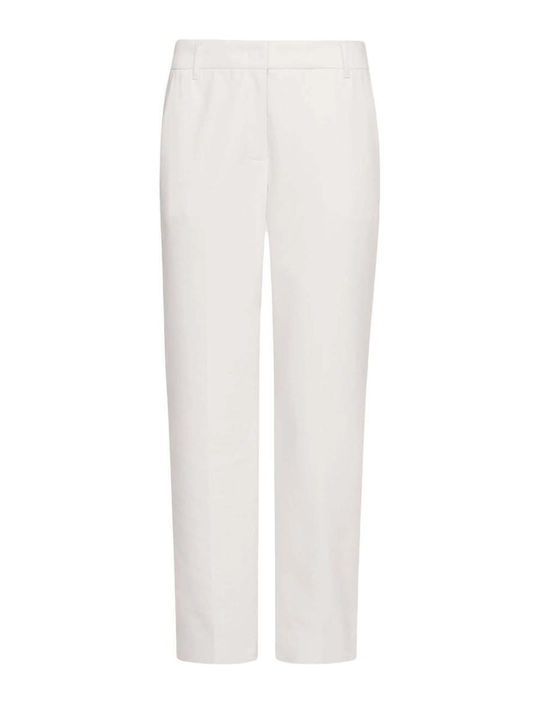 Women's Fabric Ecru Trousers