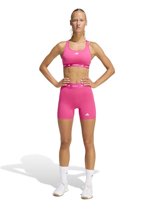 Techfit Training Γυναικείο Ποδηλατικό Κολάν Σύσφιξης Ψηλόμεσο Pink