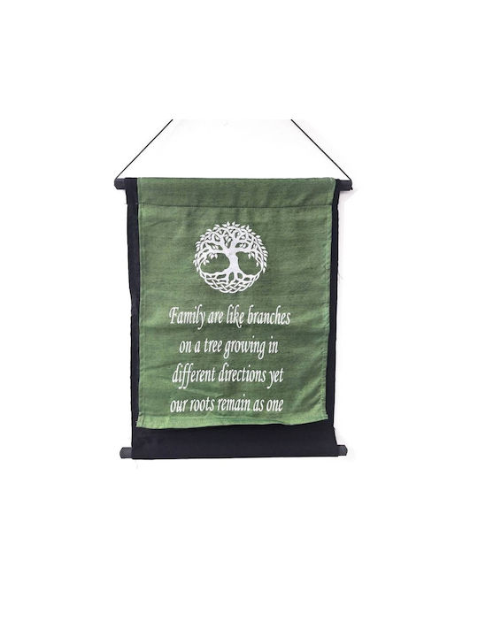 Alphab2b Hanging Wall Decor Handmade Green Fabric 38x45cm