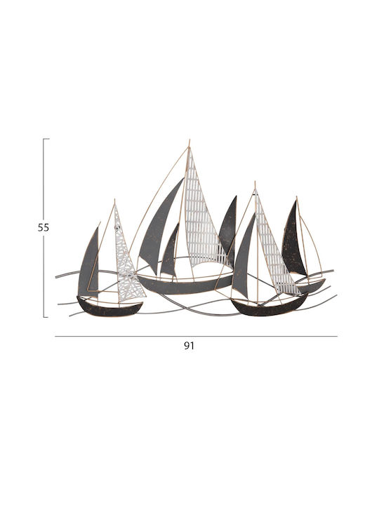 Freebox Wall Decor Anthracite White Gold Metallic 92x3x56cm