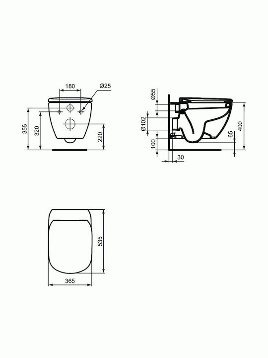 Ideal Standard Wandhängende Toilette Weiße