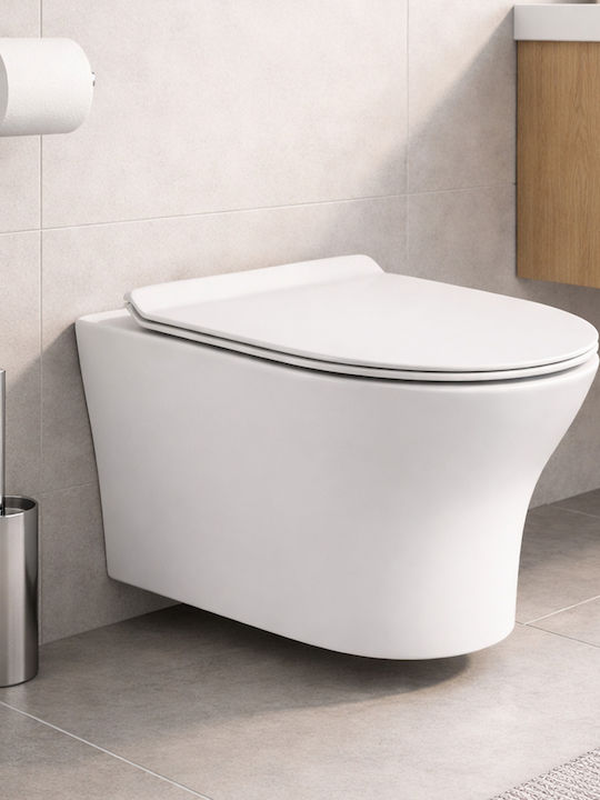 Vinci Cover Wall-Mounted Toilet Rimless with Slim Cover Soft Close White