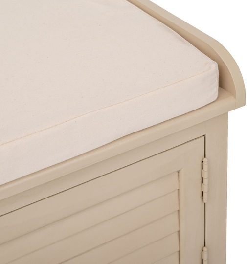 Hölzernes Gartenhocker mit Beige Kissen 85x40x48cm
