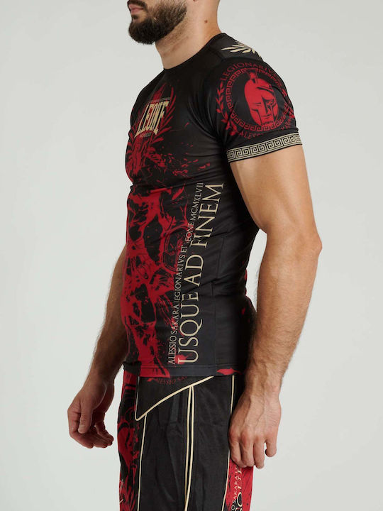 Leone 1947 Men's Short Sleeve Martial Arts Shirt AB949 for Jiu-Jitsu Black