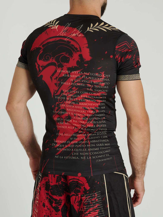 Leone 1947 Men's Short Sleeve Martial Arts Shirt AB949 for Jiu-Jitsu Black