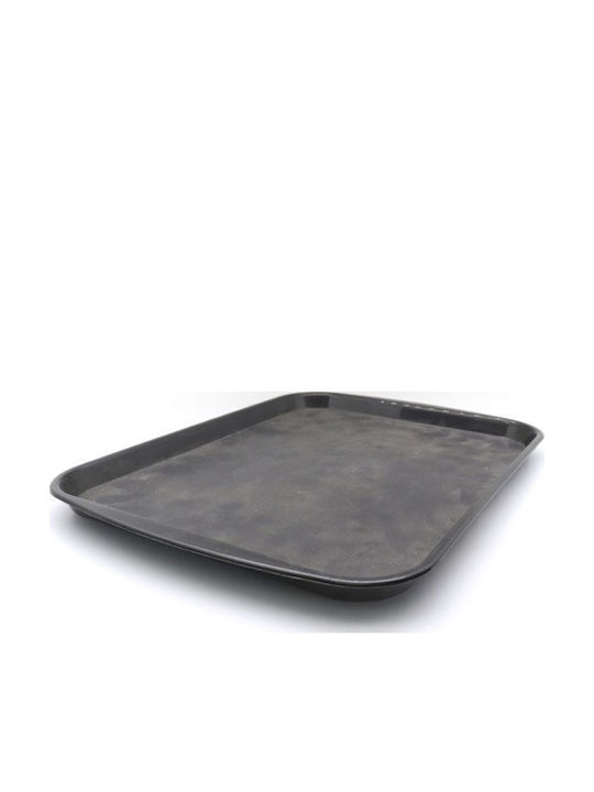Dianomiki Fast Food Rectangular Serving Tray with Handles in Black Color 28x20cm 1pcs