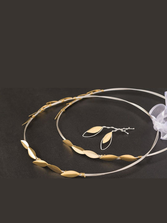Wedding Crowns Two-Tone Olive Leaves Handmade Silver 925
