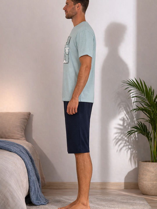 Relax Anatomic Καλοκαιρινή Ανδρική Πιτζάμα Γαλάζια