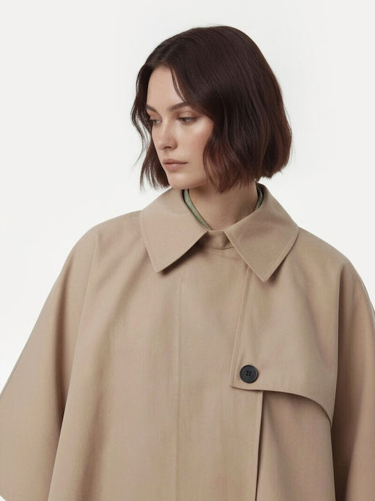 Γυναικεία Camel Καμπαρντίνα Oversized