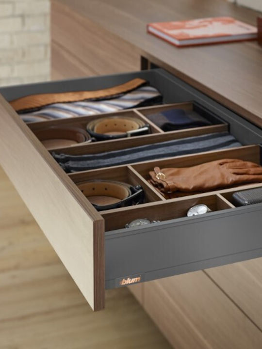 Blum Rectangular Metal Drawer Anthracite 50x9cm 104-770M500Gray