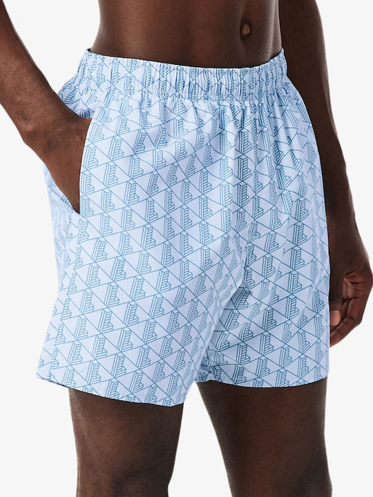 Men's Swim Shorts Sky Blue with Patterns