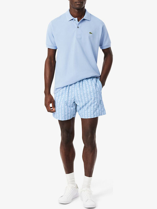 Men's Swim Shorts Sky Blue with Patterns