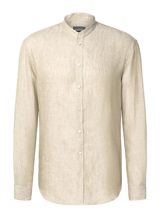 Langärmeliges Herrenhemd Beige Medio Melange