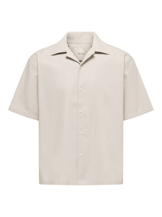 Short Sleeve Shirt in Regular Fit Ecru