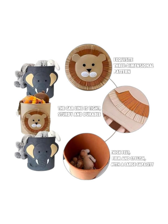 Queen Mother Kinder Stoff-Aufbewahrungskorb Happy Hedgehog Beiges 35x35cm Queen Mother Kinder Stoff-Aufbewahrungskorb Happy Hedgehog Beiges 35x35cm