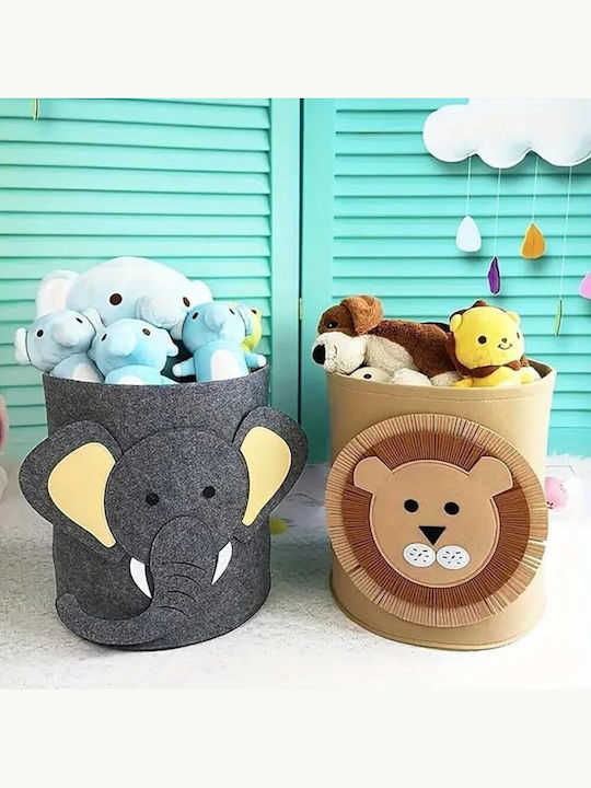 Queen Mother Children's Fabric Storage Basket Elephant Gray 35x35cm