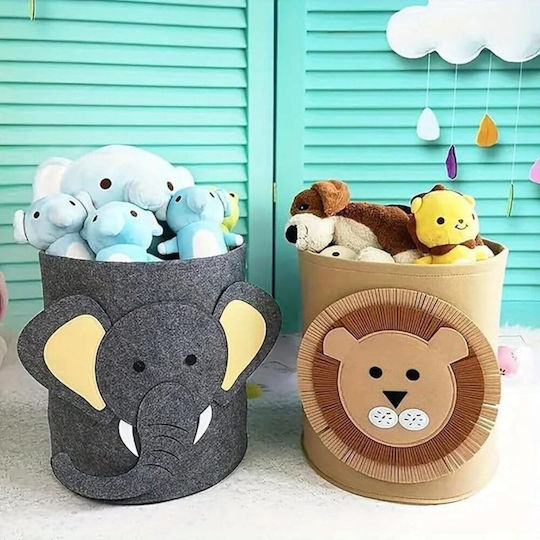 Queen Mother Children's Fabric Storage Basket Elephant Gray 35x35cm