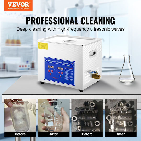 Vevor Ultrasonic Cleaner 10lt Inox with Digital Timer