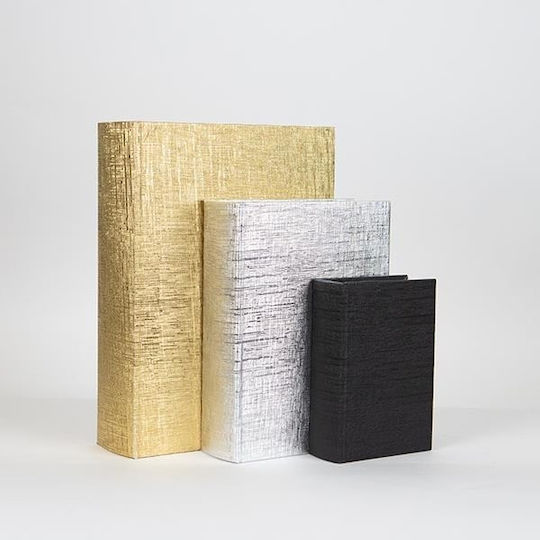 Set of Wooden Decorative Boxes in Book Shape 3 Pieces