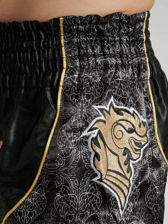 Leone 1947 Muay Thai Boxing Shorts Elite Kick-Thai Boxing Ab879 Black and Gold