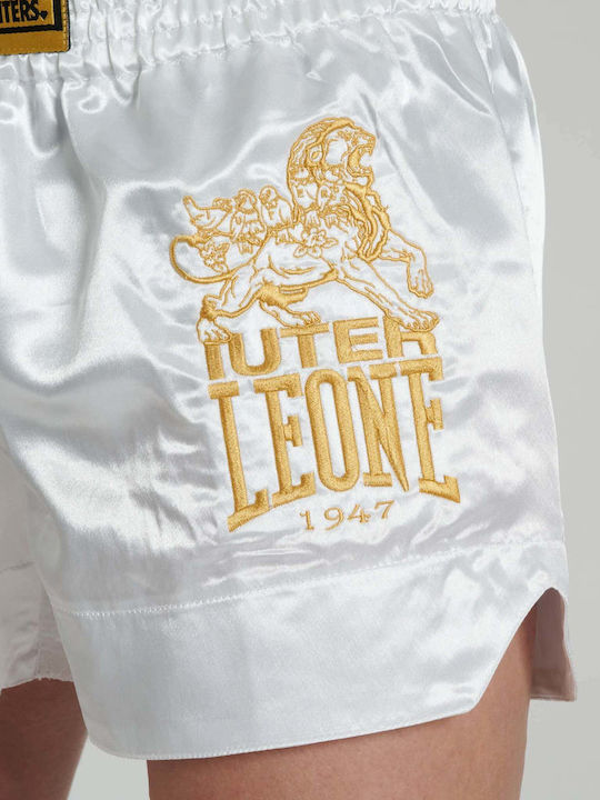 Σορτσάκι Kick Boxing Muay Thai Leone X Iuter Combat Shorts Λευκό