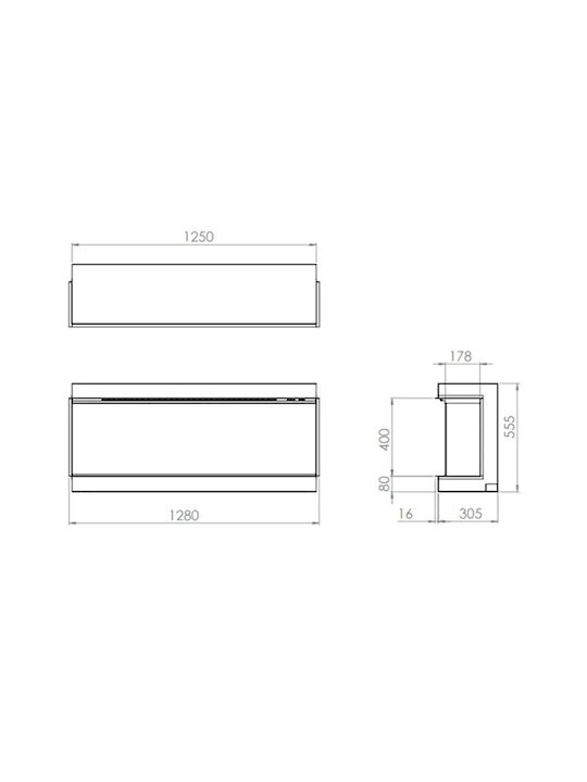 Charlton & Jenrick Irange Wall Mounted Electric Fireplace 1500W Black