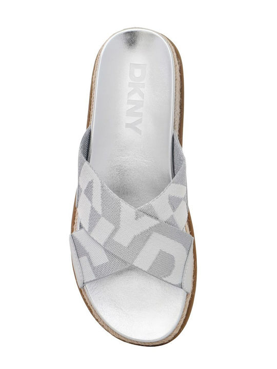 Fabric Women's Espadrilles in Silver Colour