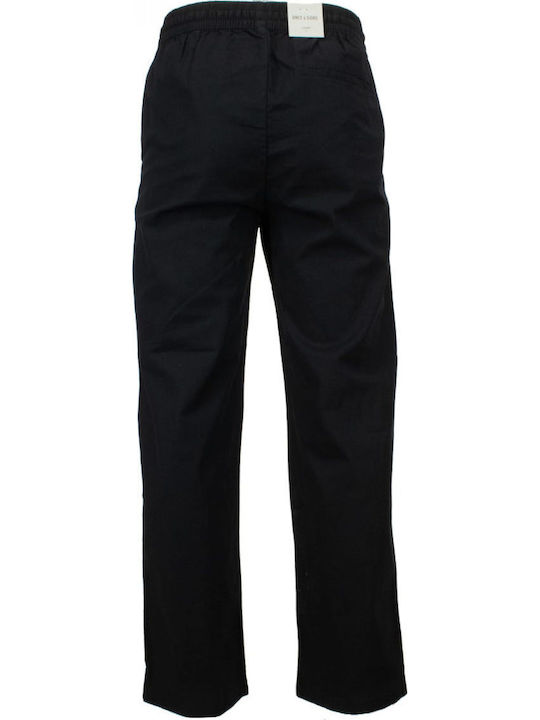 Ανδρικό Παντελόνι Chino Ελαστικό Loose Fit Μαυρο