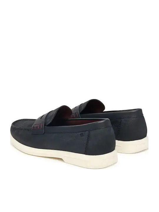 Leather Men's Loafers in Blue Colour