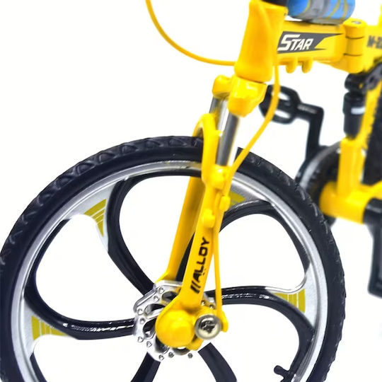 Roza Decorative Bicycle Metal Yellow Miniature Vintage 19cm Home and Office Decoration
