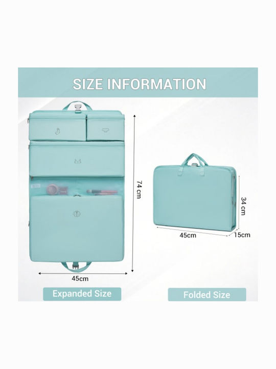Miss Lulu Travel Suitcases Blue with 4 Wheels