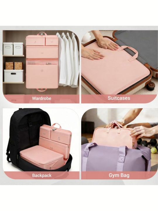 Miss Lulu Βαλίτσες Ταξιδιού Pink με 4 Ρόδες