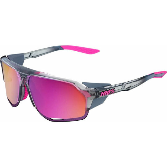 100% Cycling Glasses Norvik with Gray Frame & Mirror Lenses