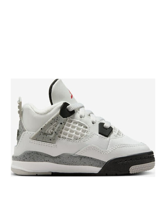4 Retro Παιδικά Sneakers Λευκά