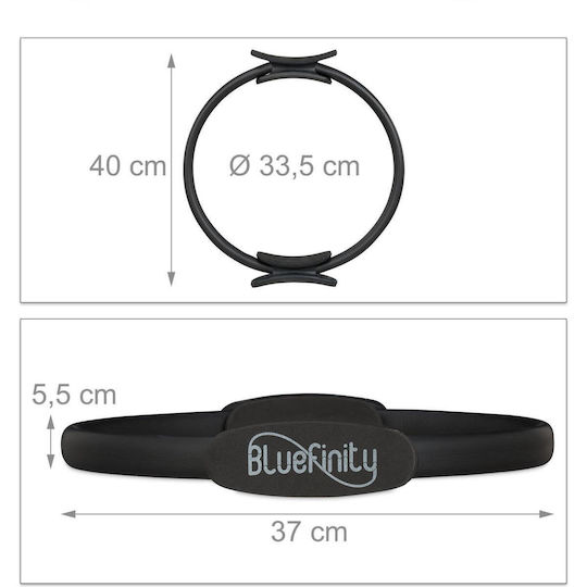 Inele Pilates Bluefinity 37cm Rezistență Exerciții și Tonifiere Husă Transport Negru 10032582