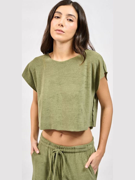 Women's Activewear Terry Bermuda Khaki