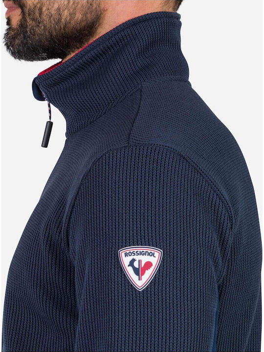 Ανδρική Ζακέτα Fleece με Κουκούλα Navy Μπλε